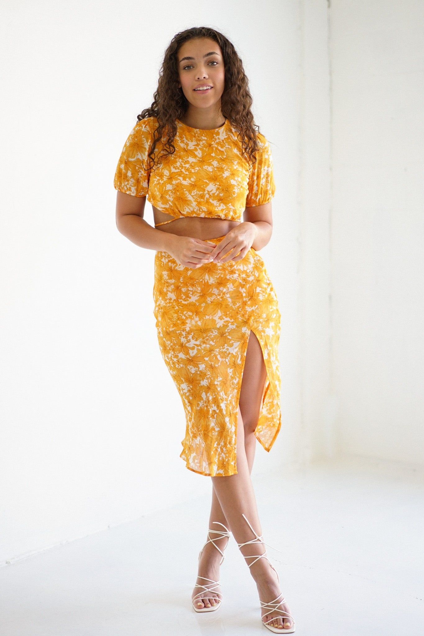 Tangerine Blossom Skirt Set sold by YLLW