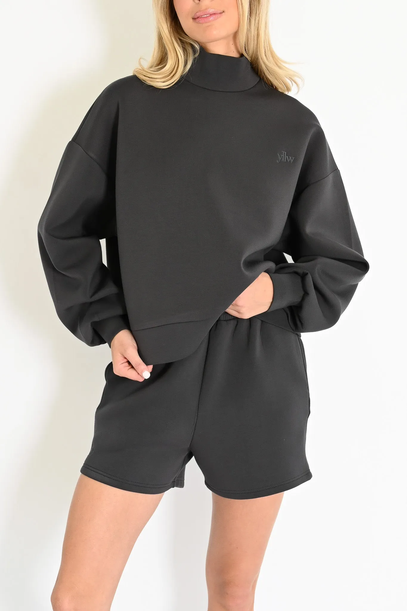 Maya Knit Neoprene Pullover — Charcoal sold by YLLW product image thumbnail 3
