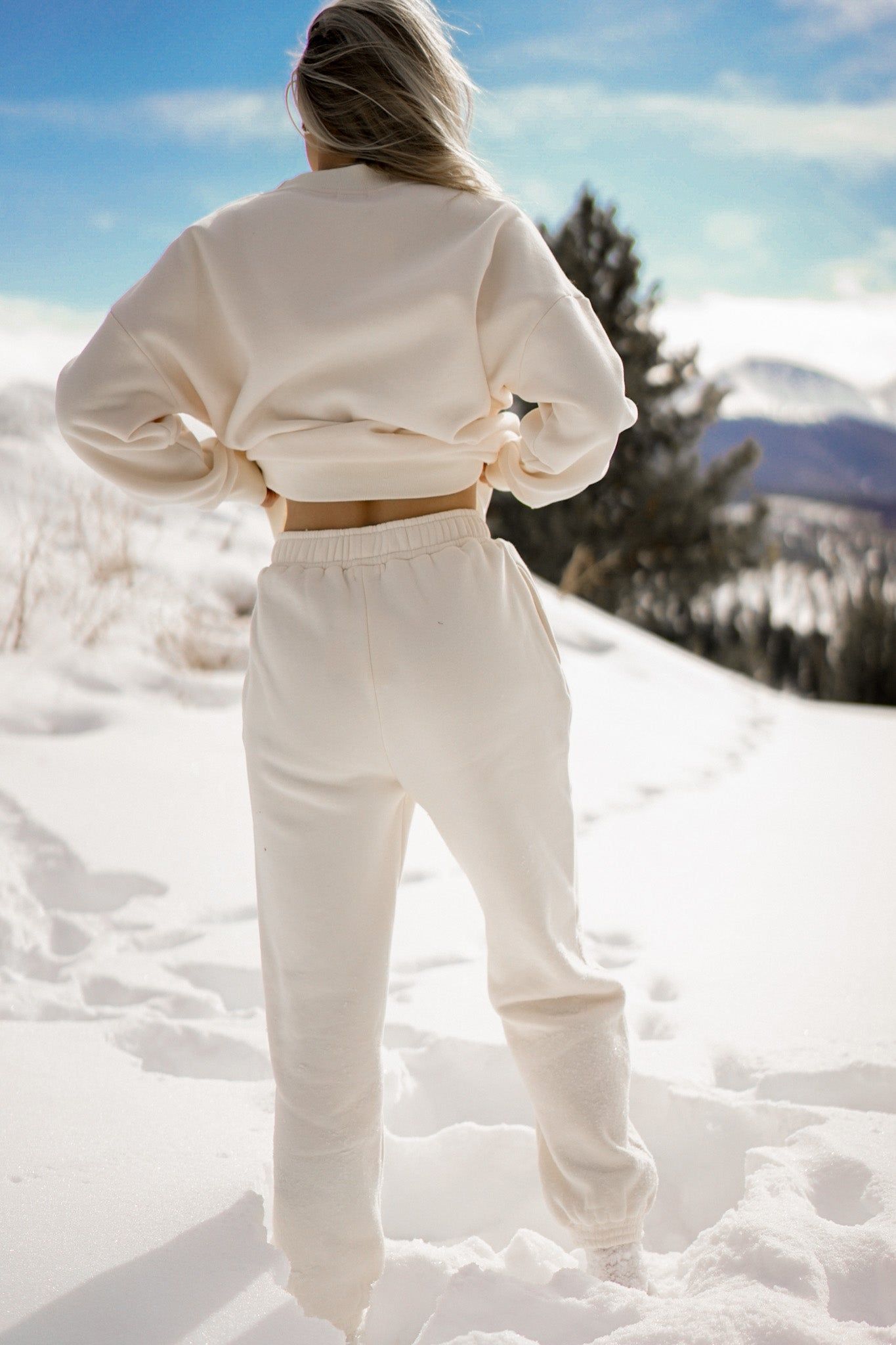 Floral Embroidered Ecru Joggers sold by YLLW product image thumbnail 4