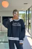 Let’s Go For A Walk Oversized Sweatshirt — Navy sold by YLLW