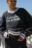 Let’s Go For A Walk Oversized Sweatshirt — Navy sold by YLLW