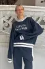 Let’s Go For A Walk Oversized Sweatshirt — Navy sold by YLLW