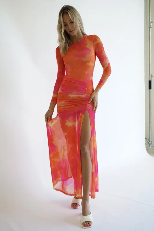 Olivia Maxi Dress — Orange Floral sold by YLLW