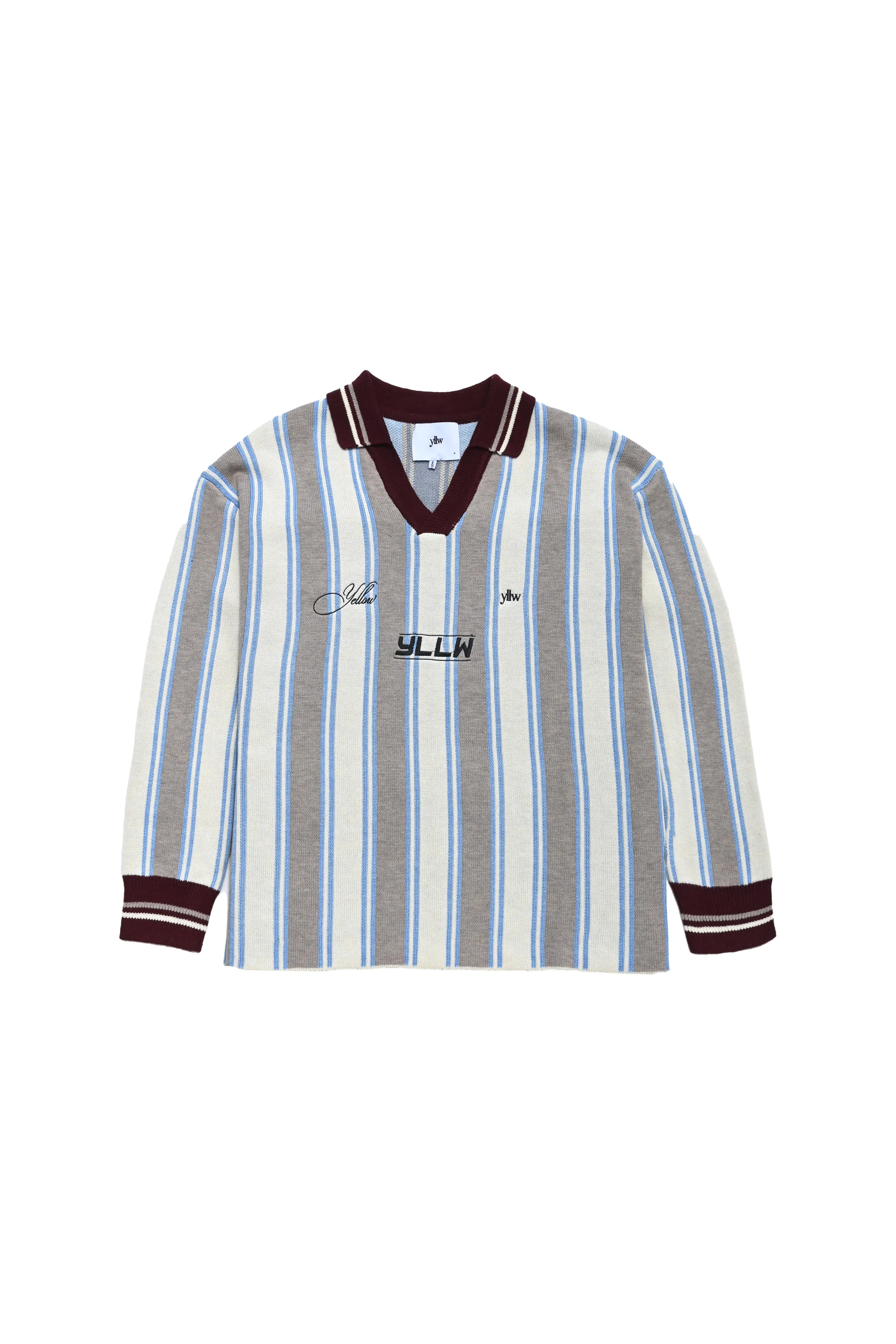 Racer Oversized Knit — Neutral Stripe sold by YLLW