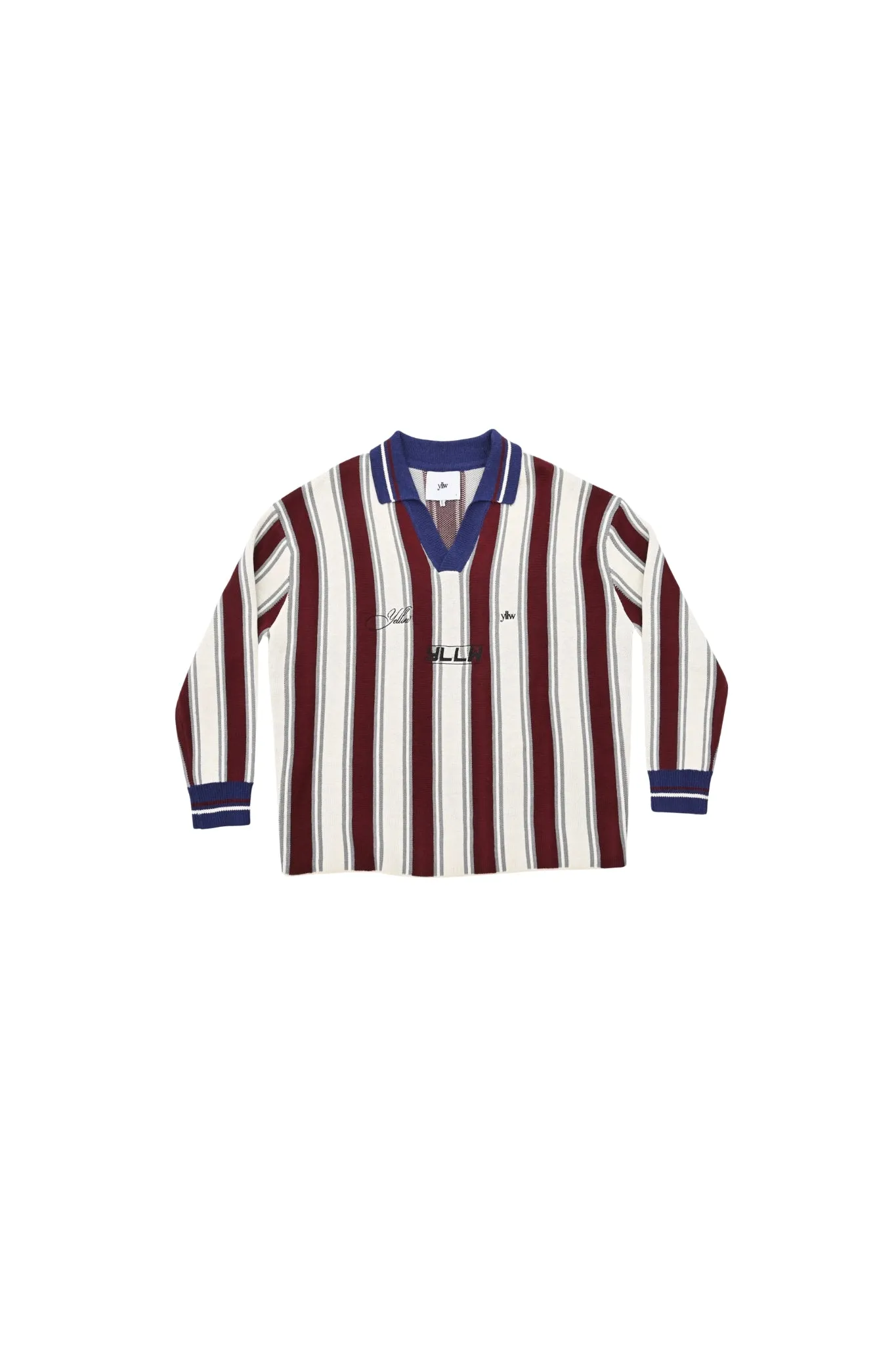 Racer Oversized Knit — Burgundy Stripe sold by YLLW