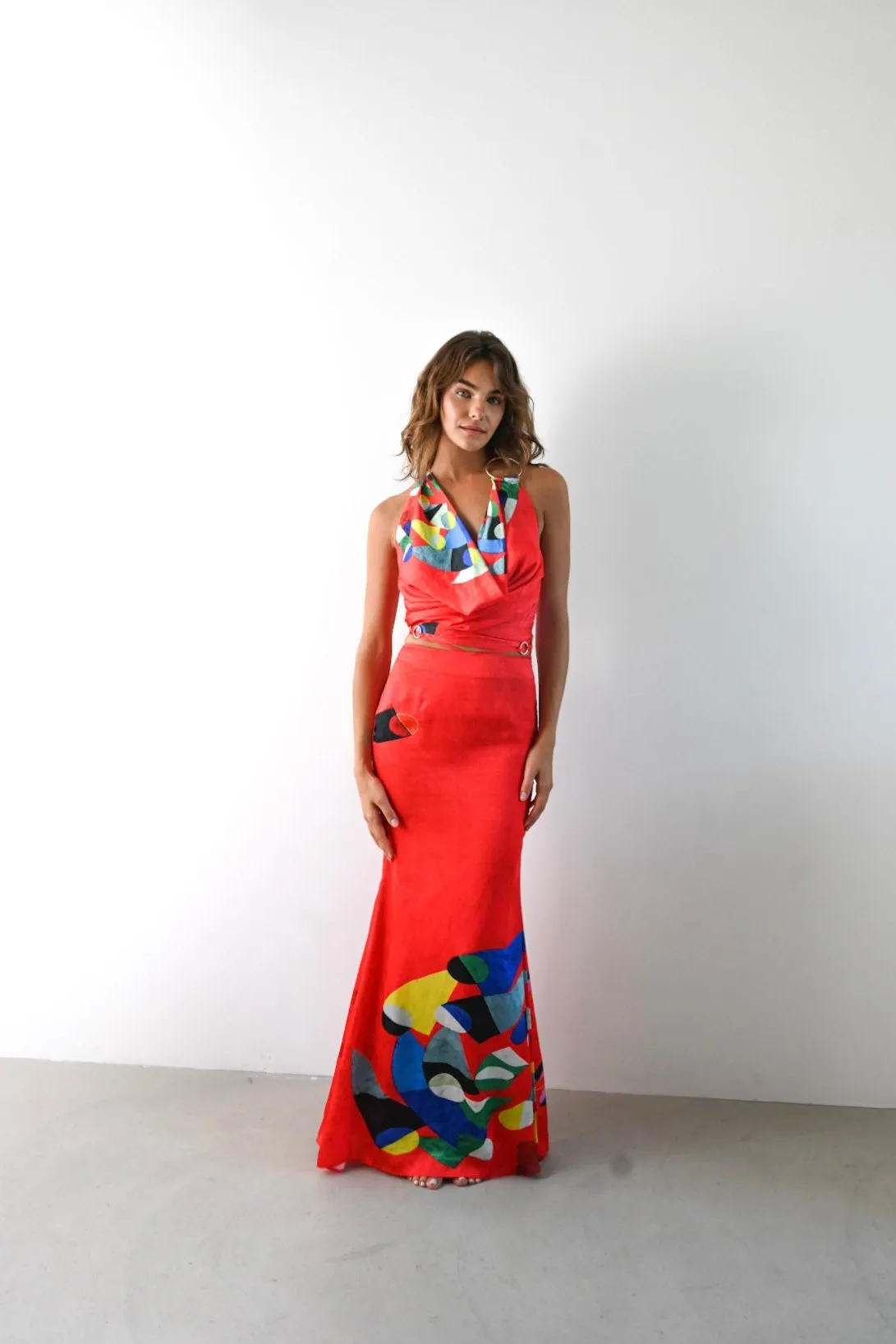 Athena Ring Top — Red Geometric sold by YLLW product image thumbnail 5