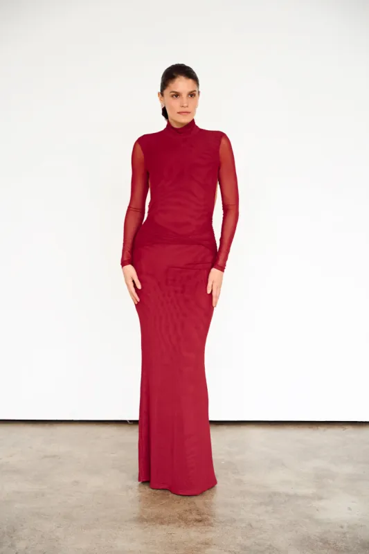 Salome Beaded Dress — Merlot sold by YLLW