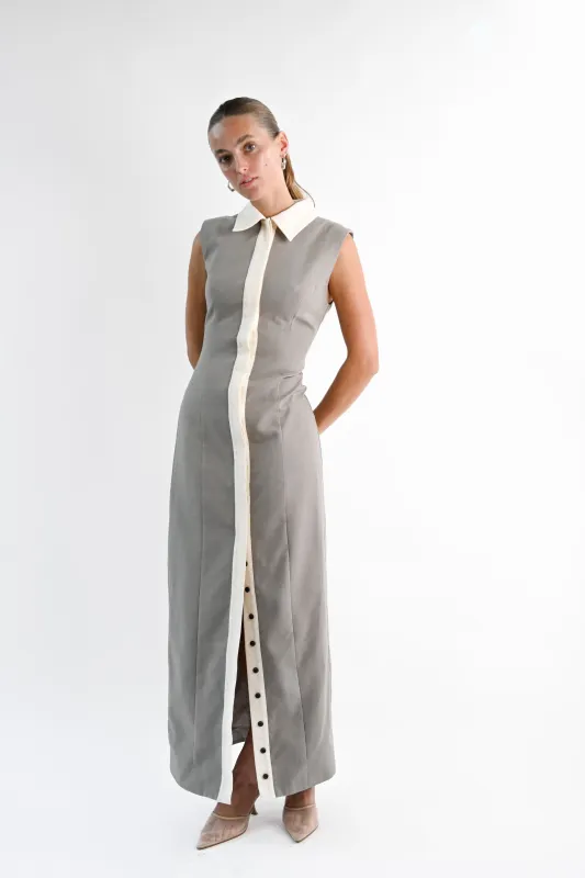 Lexi Linen Dress — Slate sold by YLLW