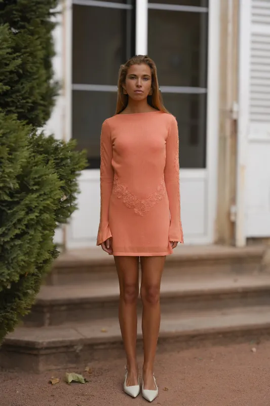 Delphine Dress — Peach sold by YLLW