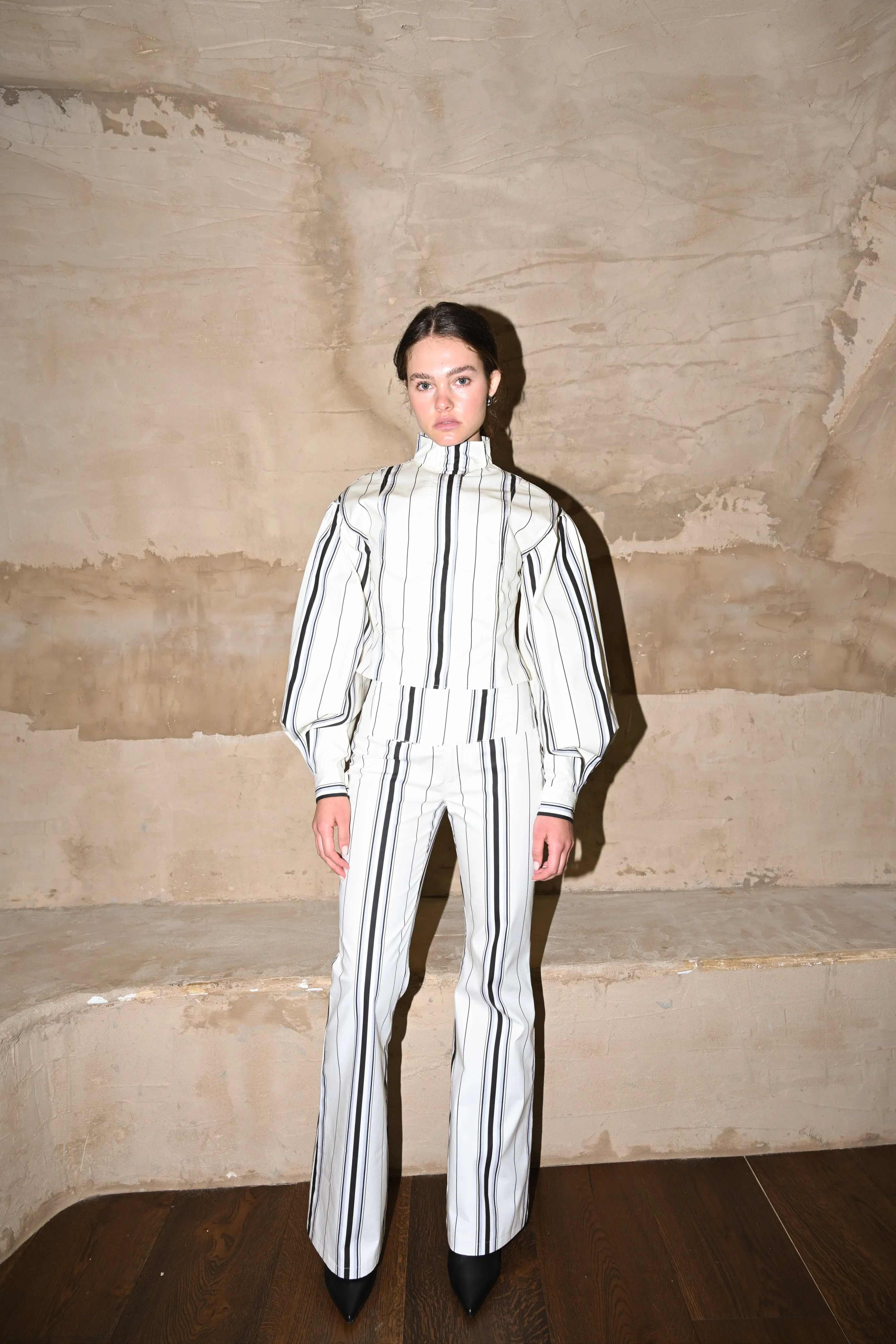 Tilly Cotton Trouser — Offwhite Striped sold by YLLW product image thumbnail 3