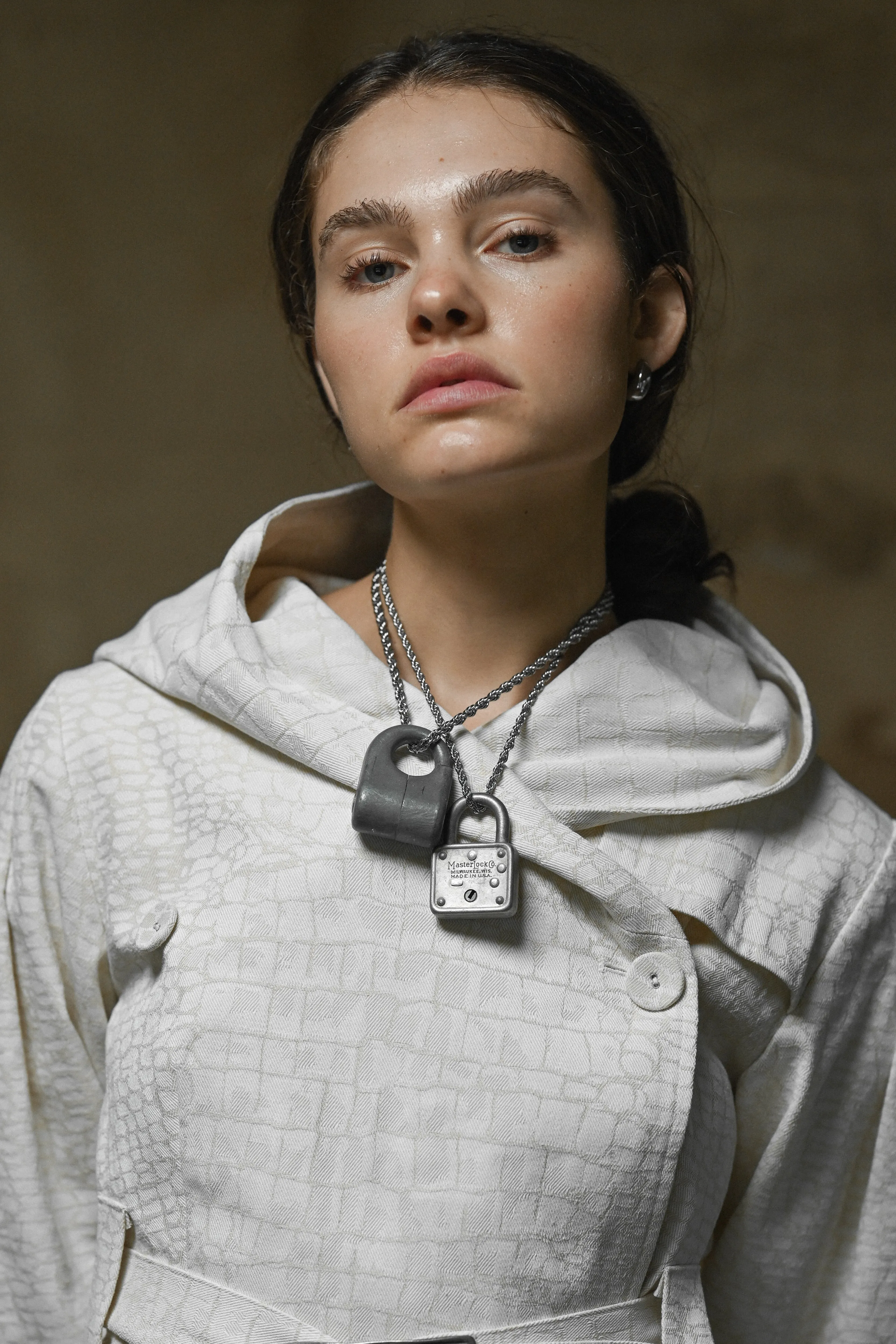 Upcycled Lock Necklace — Square Brass/Silver sold by YLLW product image thumbnail 2