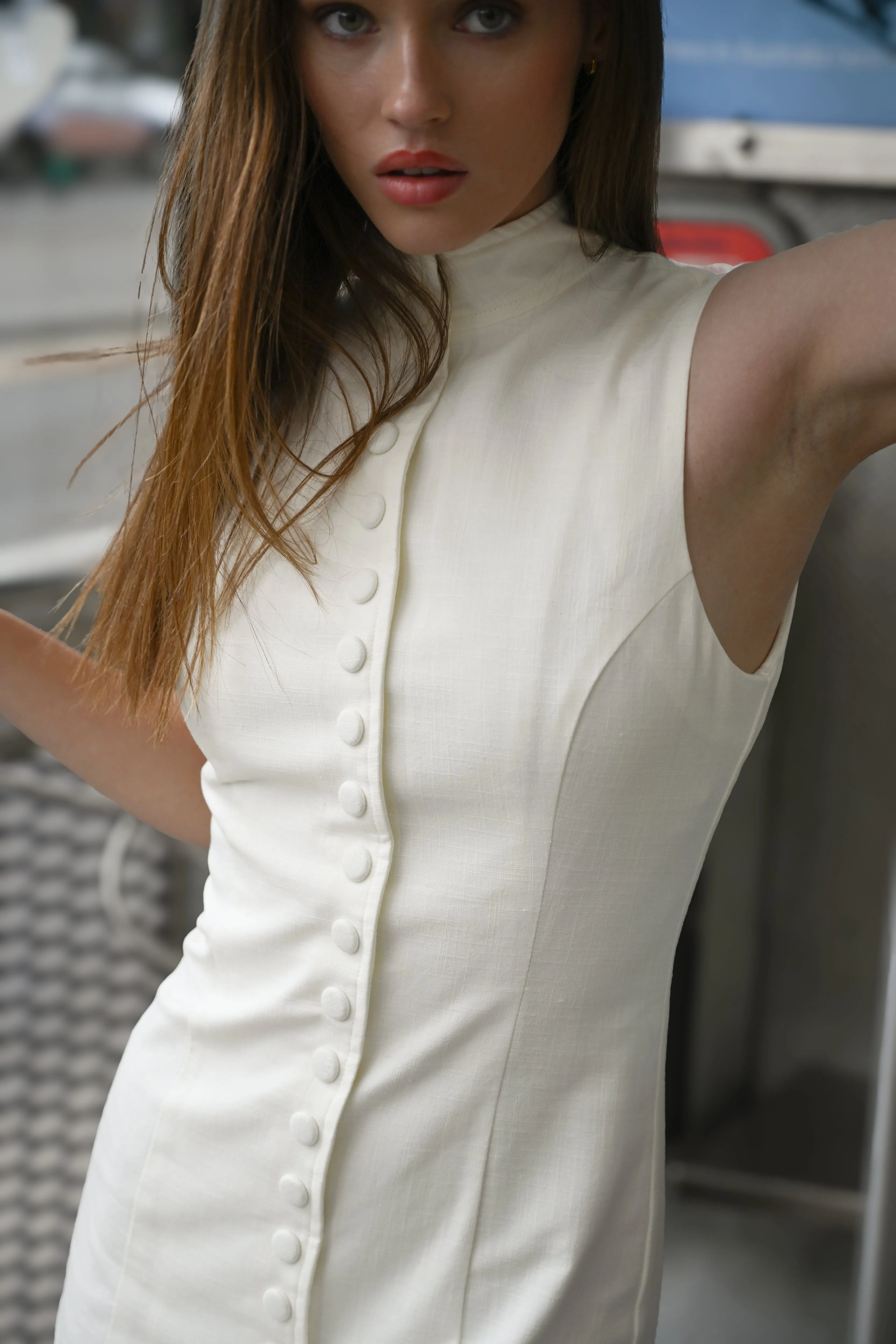 Rowan Linen Snap Dress sold by YLLW product image thumbnail 5