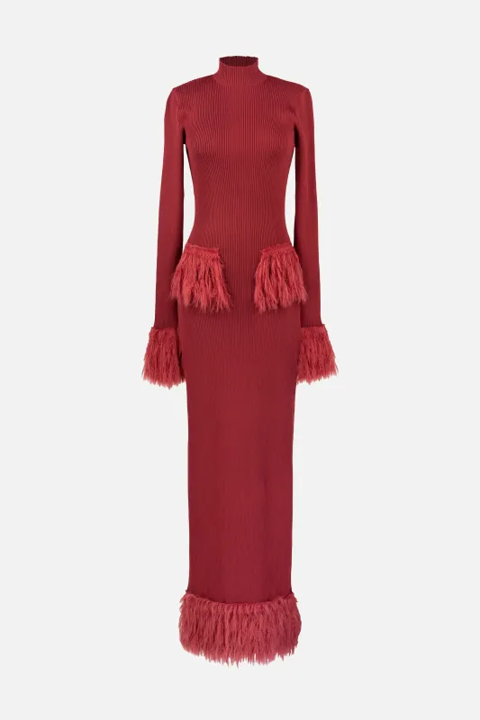 Milli Knit Dress — Burgundy made by YLLW