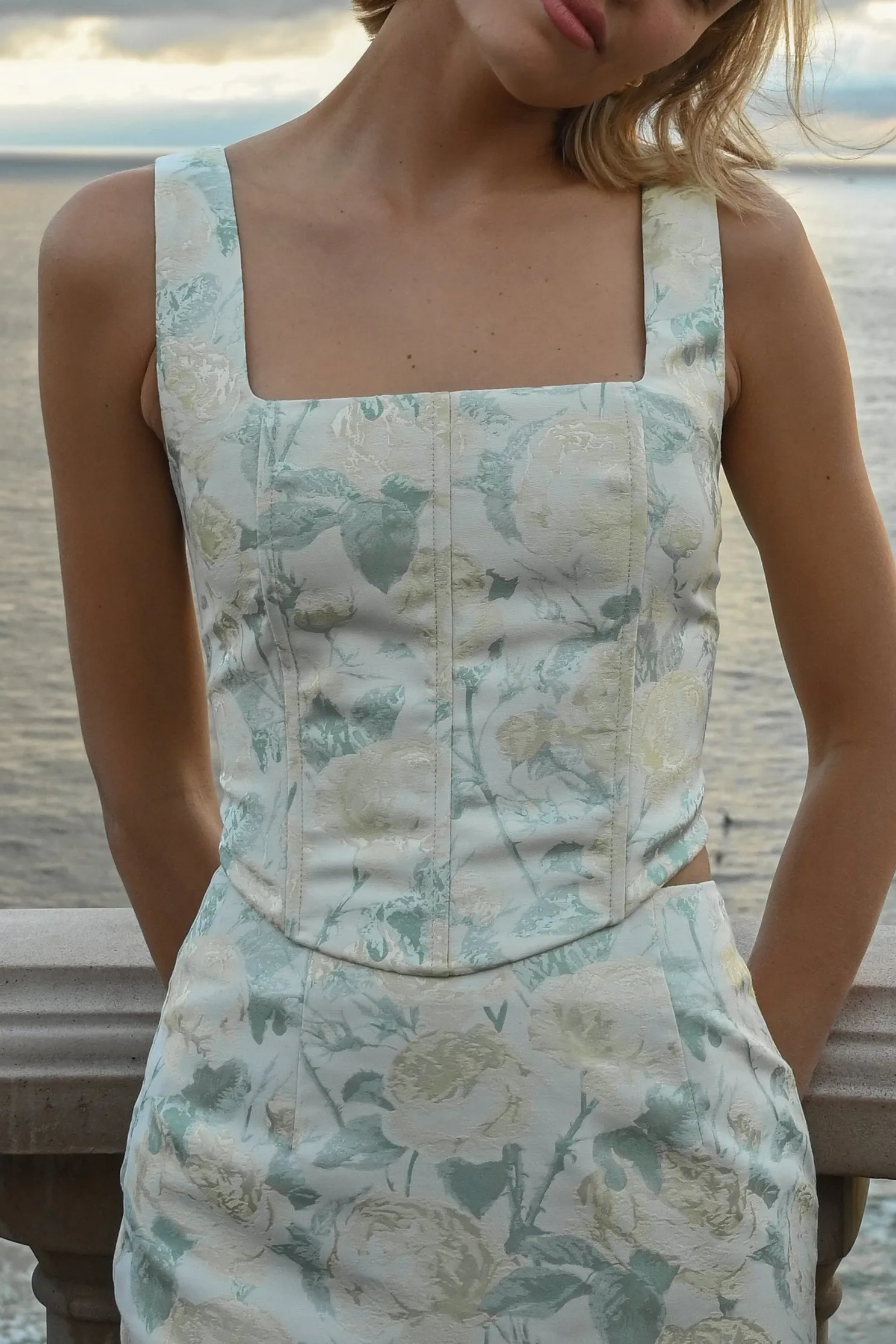 Andie Corset Top — Sage Floral sold by YLLW product image thumbnail 4