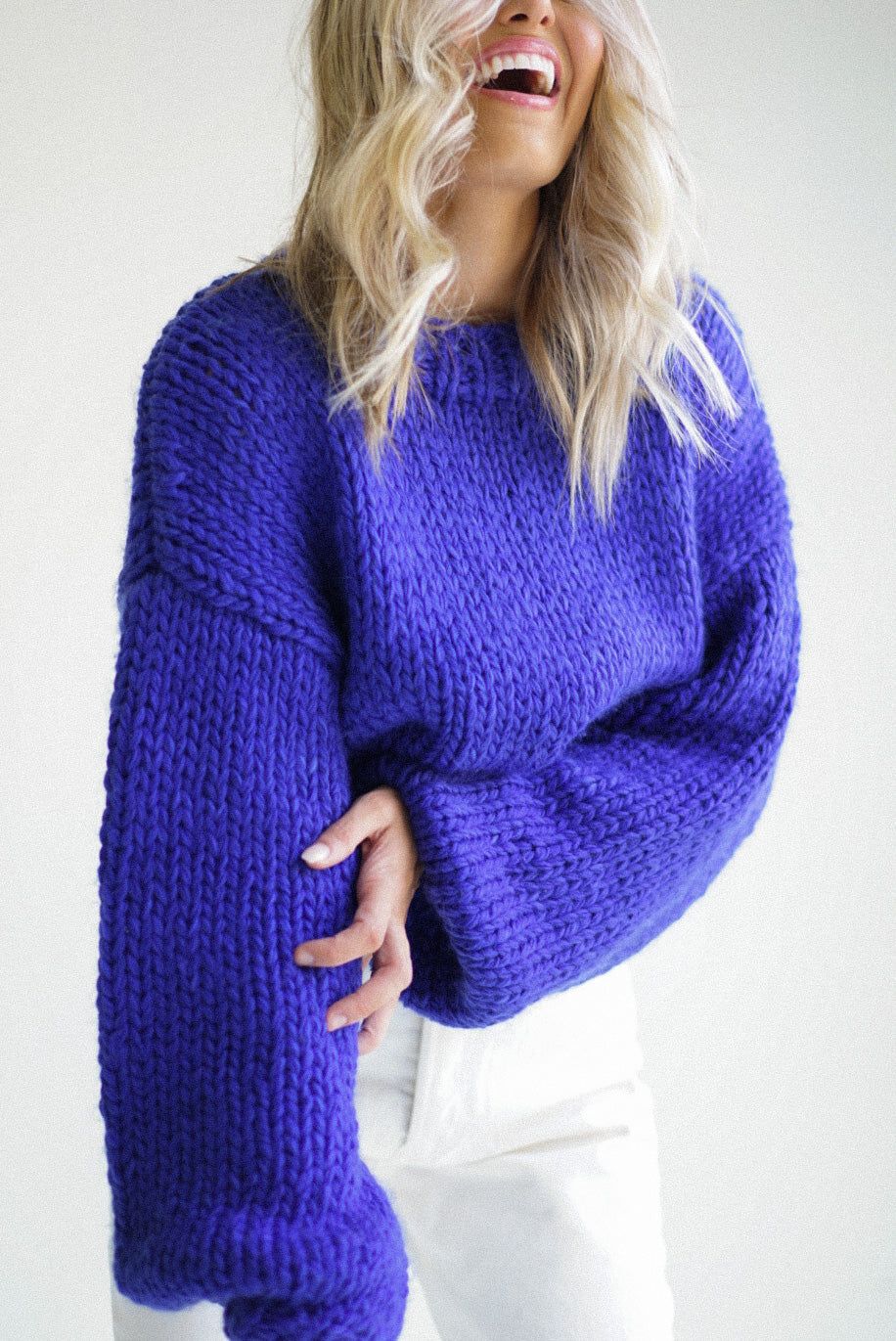 Zella Chunky Knit Sweater — Royal Blue sold by YLLW product image thumbnail 3