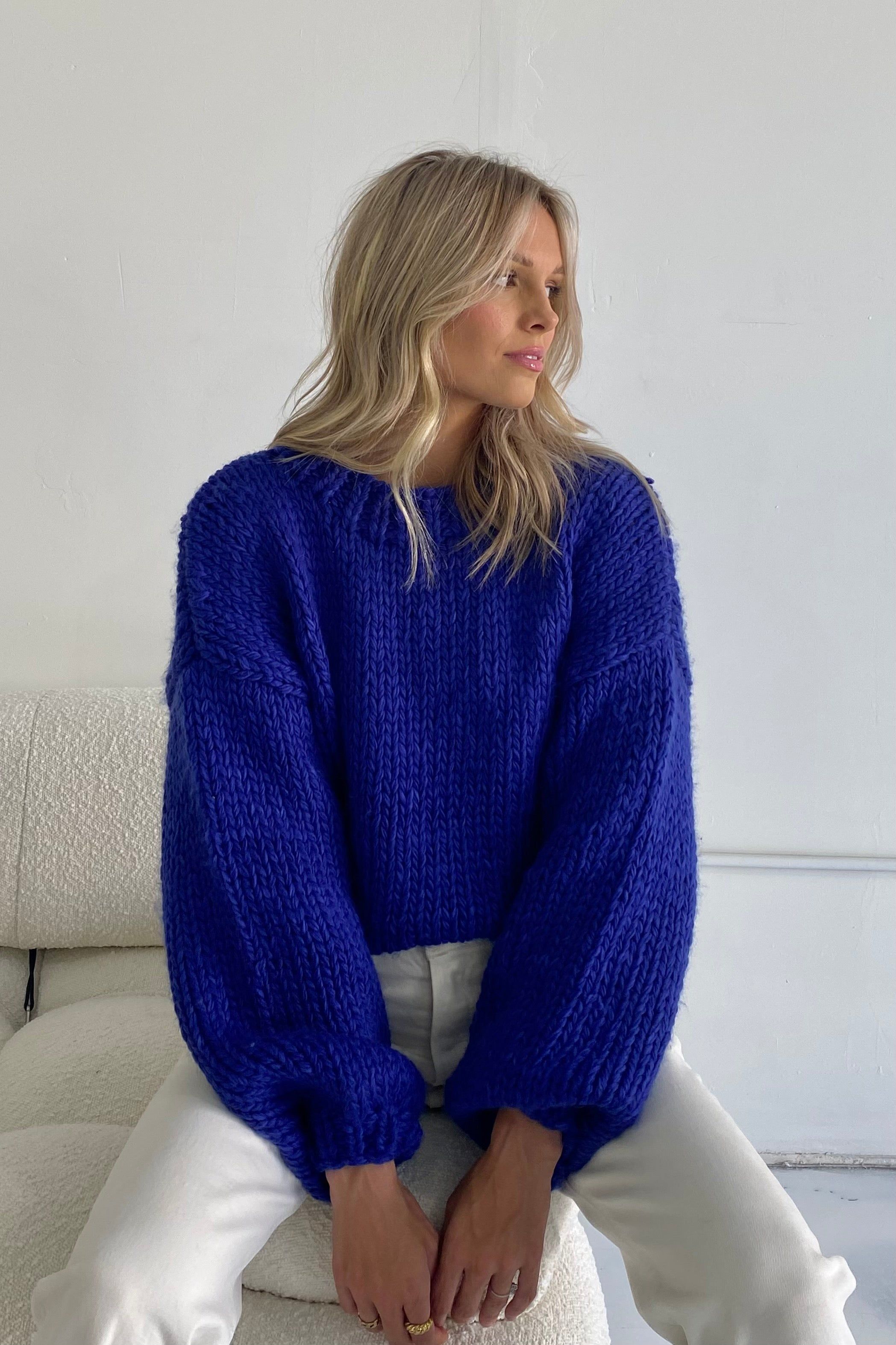 Zella Chunky Knit Sweater — Royal Blue sold by YLLW product image thumbnail 8