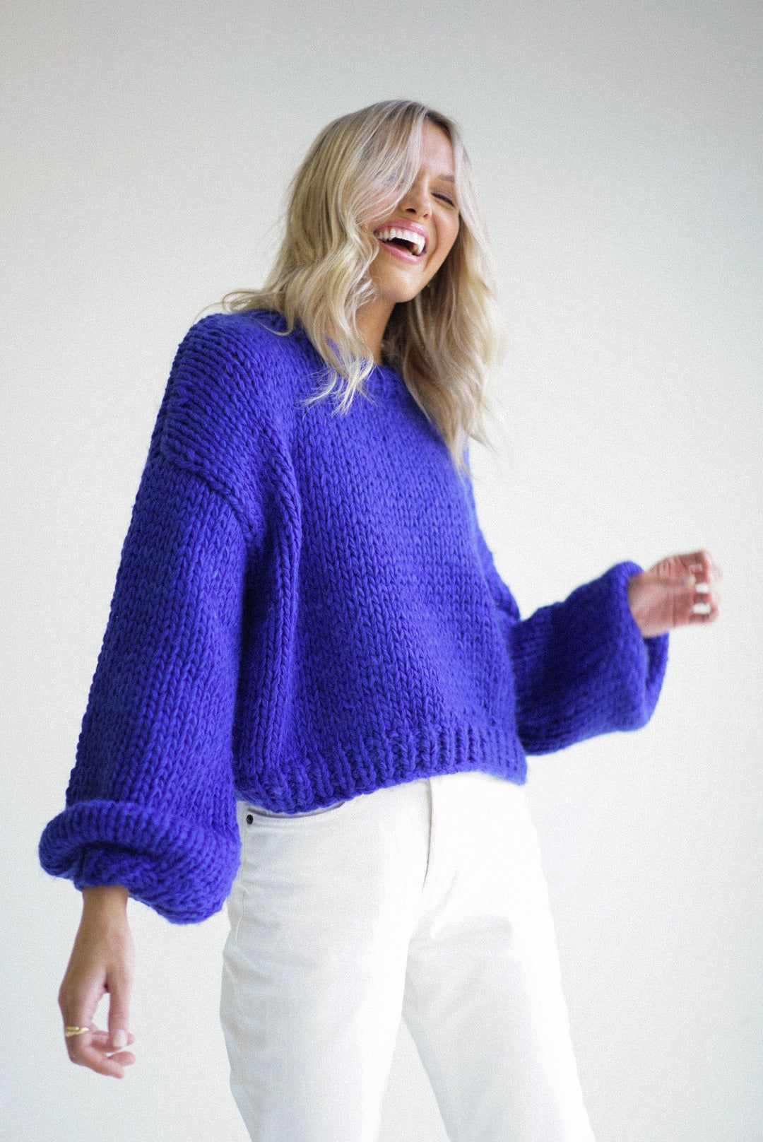 Zella Chunky Knit Sweater — Royal Blue sold by YLLW product image thumbnail 5