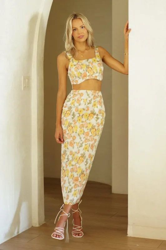 In The Garden Midi Skirt Set sold by YLLW