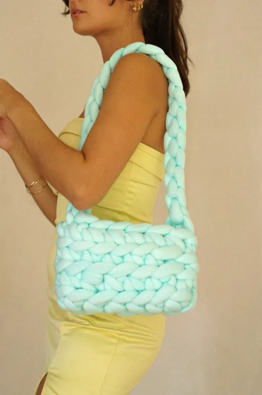 Chunky Knit Purse — Seafoam Green sold by YLLW