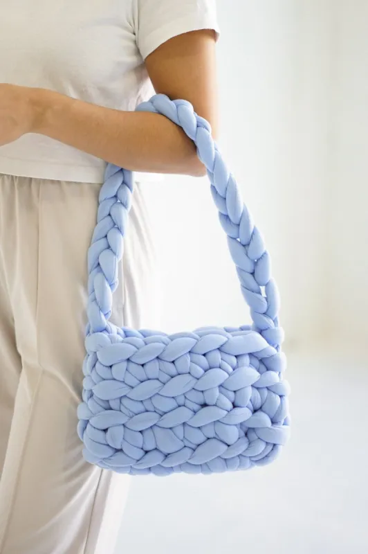 Chunky Knit Purse — Baby Blue sold by YLLW