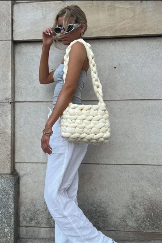 Chunky Knit Purse — Cream sold by YLLW
