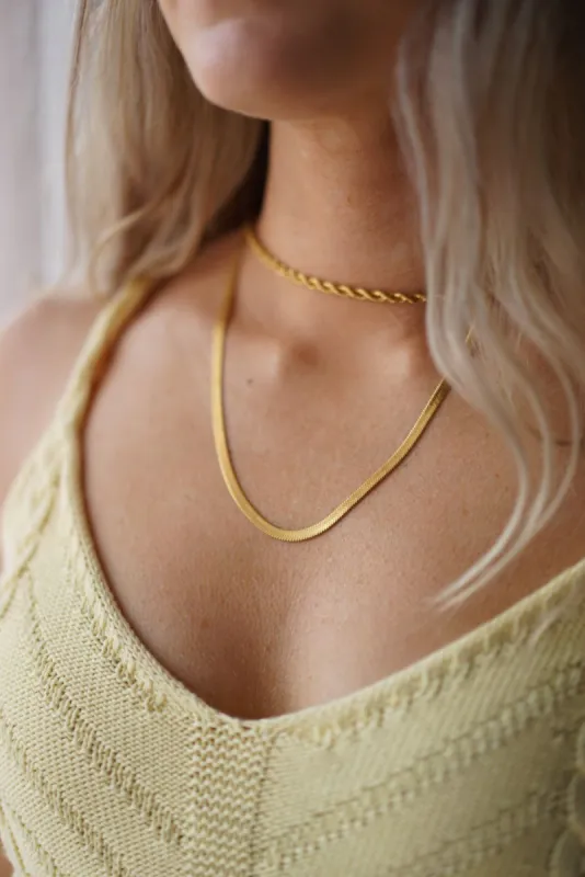 Jessa Snake Chain Necklace — 14k Gold Plated sold by YLLW