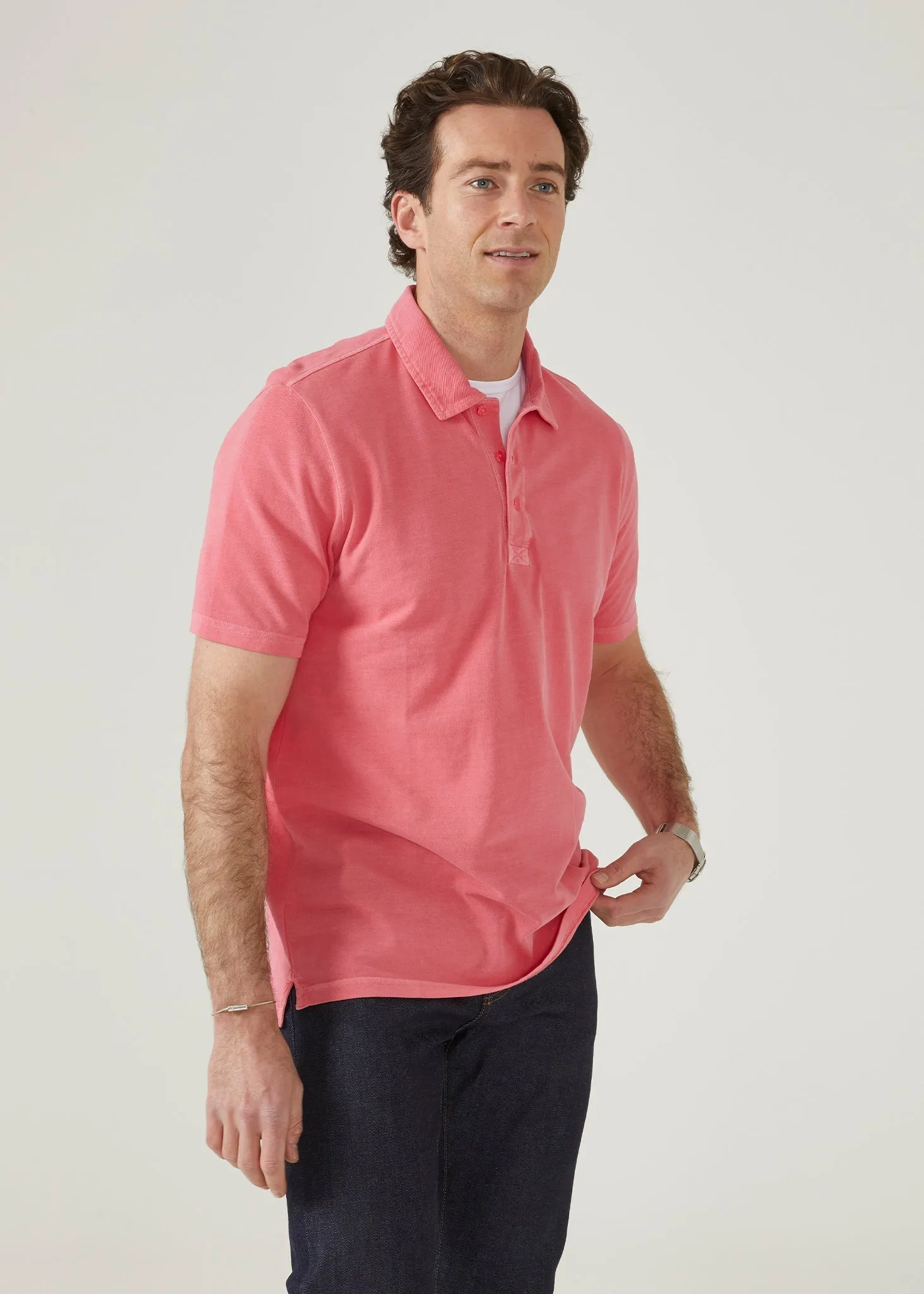 Weymouth Washed Effect Polo Shirt In Calypso sold by Alan Paine product image thumbnail 2