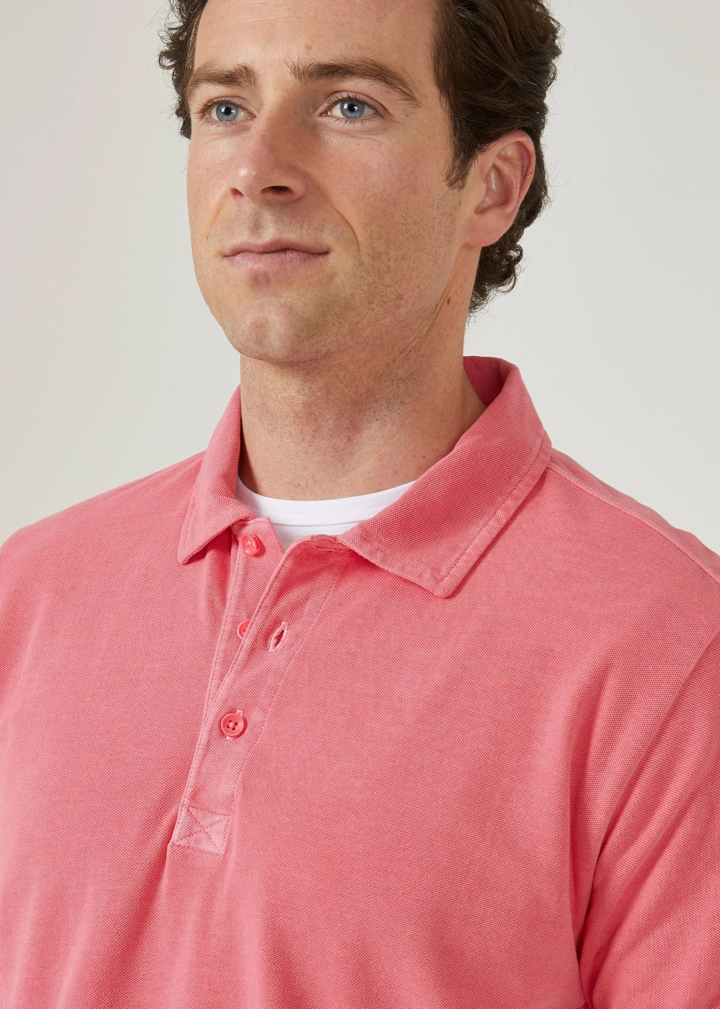 Weymouth Washed Effect Polo Shirt In Calypso sold by Alan Paine product image thumbnail 4