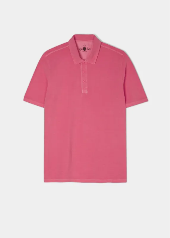Weymouth Washed Effect Polo Shirt In Calypso made by Alan Paine