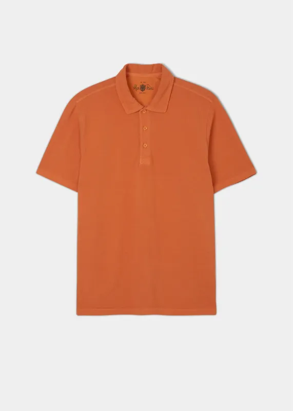 Weymouth Washed Effect Polo Shirt In Amber made by Alan Paine