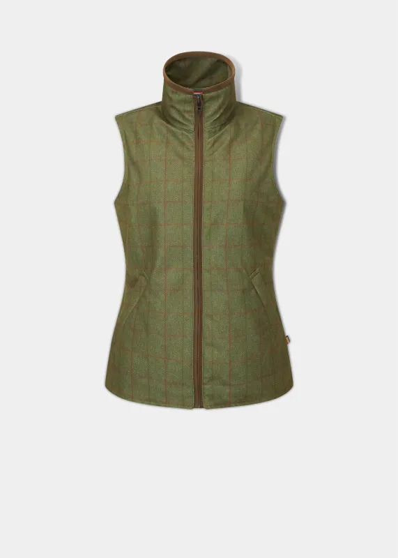 Didsmere Ladies Technical Tweed Gilet In Pine - Regular Fit sold by Alan Paine