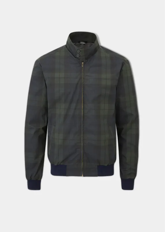 Letson Bomber Jacket In Navy Check sold by Alan Paine