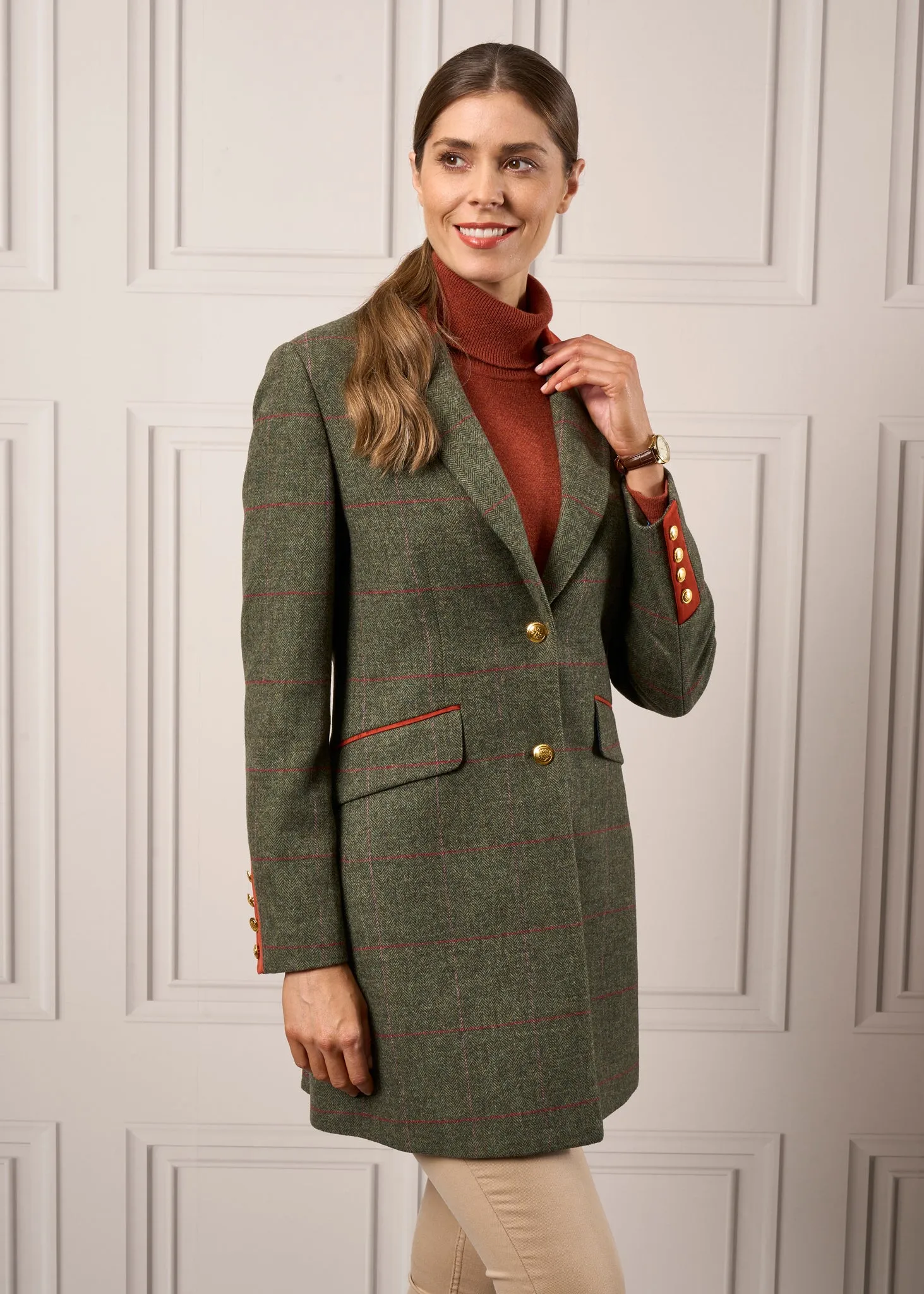 Combrook Ladies Mid-Thigh Coat In Heath - Regular Fit sold by Alan Paine product image thumbnail 2