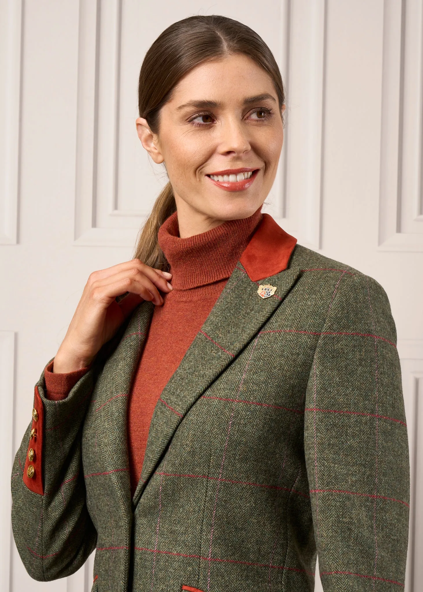 Combrook Ladies Mid-Thigh Coat In Heath - Regular Fit sold by Alan Paine product image thumbnail 5