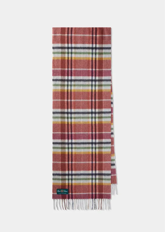 Helensburgh Tartan Check Scarf In Orange sold by Alan Paine