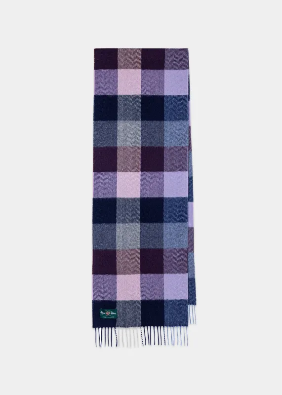 Westhay Men's Block Check Cashmere Scarf In Bordeaux sold by Alan Paine