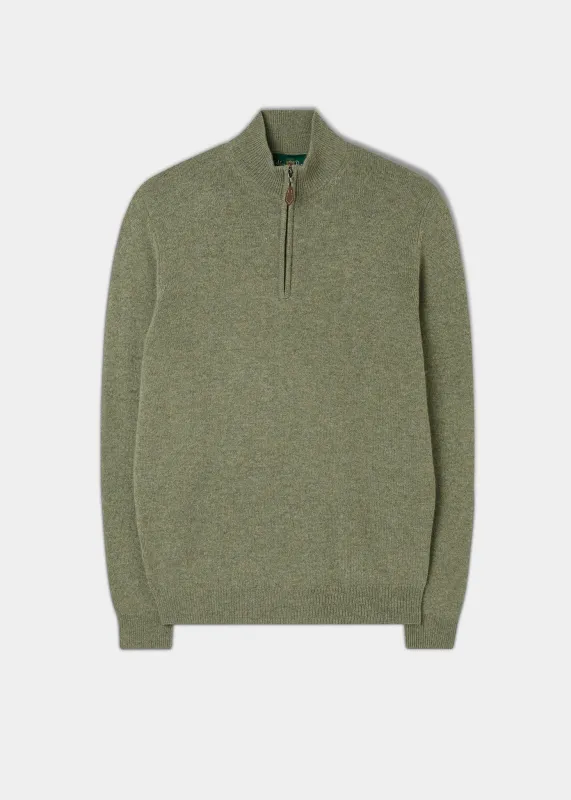 Men's Lambswool 1/4 Zip Jumper in Orchard - Regular Fit sold by Alan Paine