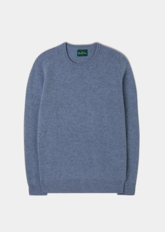 Men's Lambswool Crew Neck Jumper in Light Blue - Classic Fit sold by Alan Paine