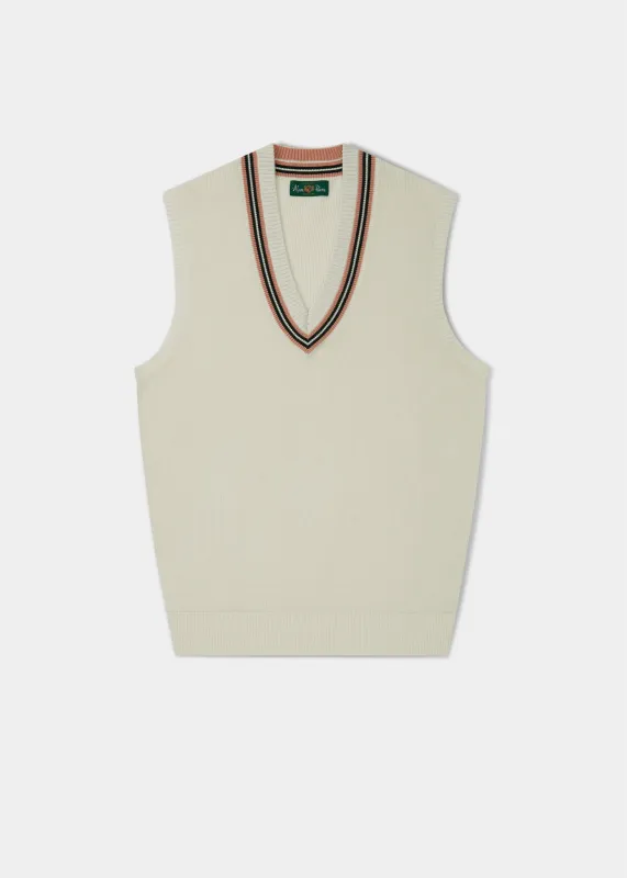 Ladies Cotton Cricket Slipover In Ecru sold by Alan Paine