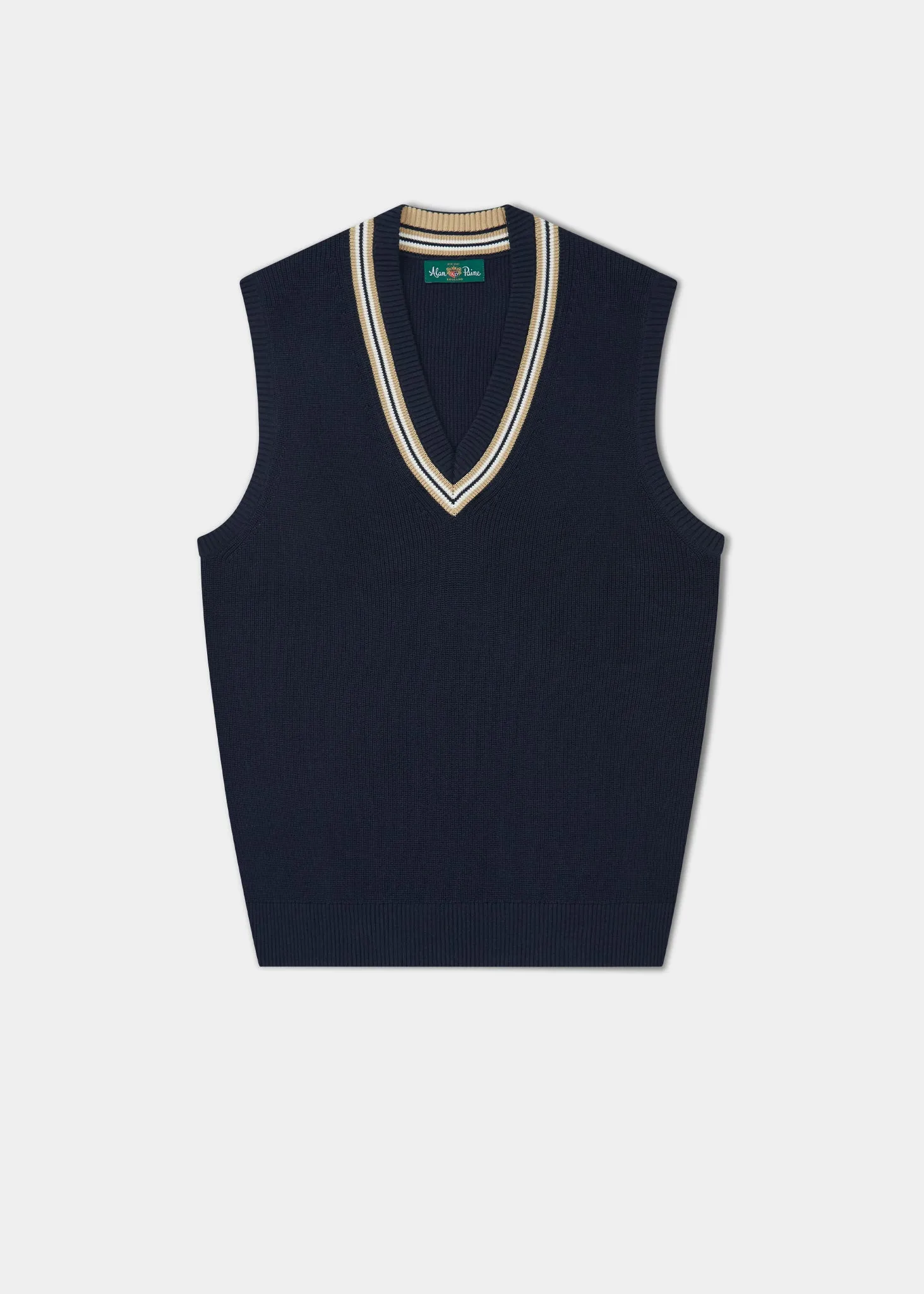 Ladies Cotton Cricket Slipover In Dark Navy sold by Alan Paine