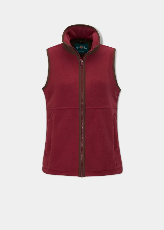 Aylsham Ladies Fleece Gilet In Cranberry - Regular Fit sold by Alan Paine