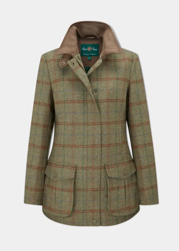 Surrey Ladies Tweed Water Repellent Coat in Clover - Regular Fit made by Alan Paine
