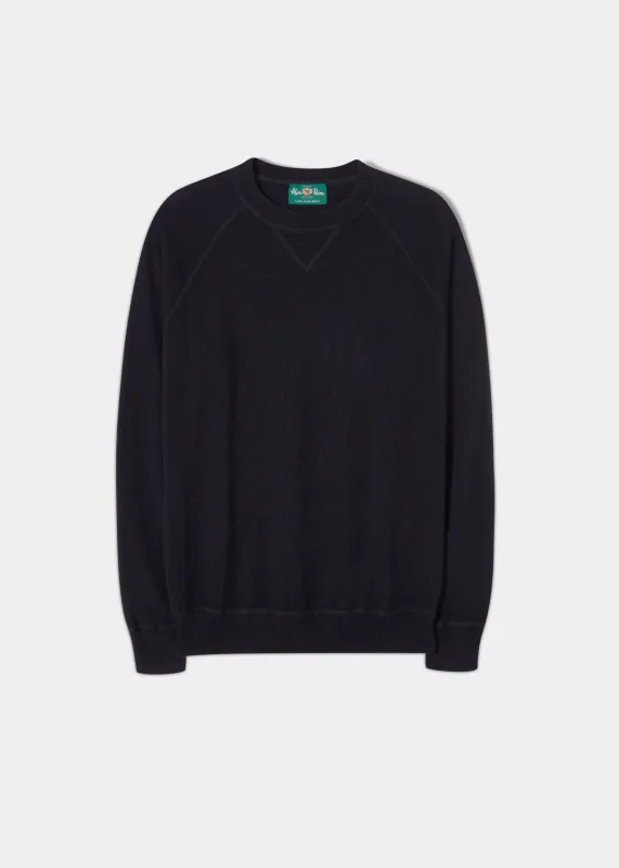 Assington Cashmere Dark Navy Sweatshirt - Regular Fit made by Alan Paine