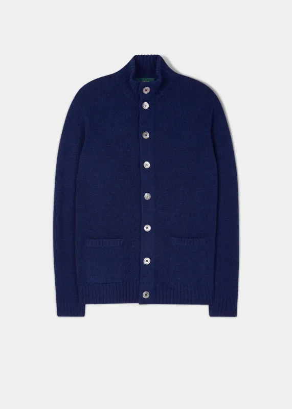 Landford Men's Lambswool Buttoned Jumper In Indigo - Regular Fit sold by Alan Paine