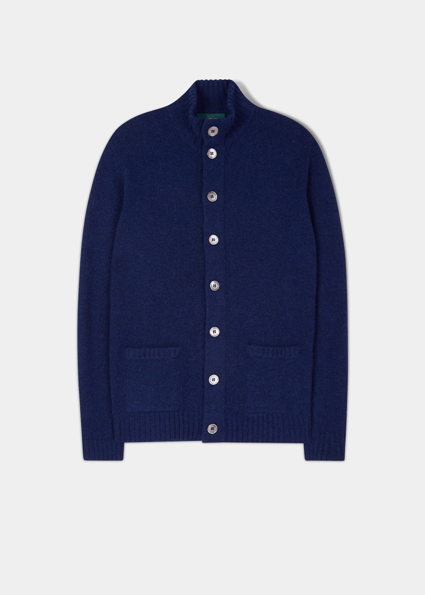 Landford Men's Lambswool Buttoned Jumper In Indigo - Regular Fit sold by Alan Paine