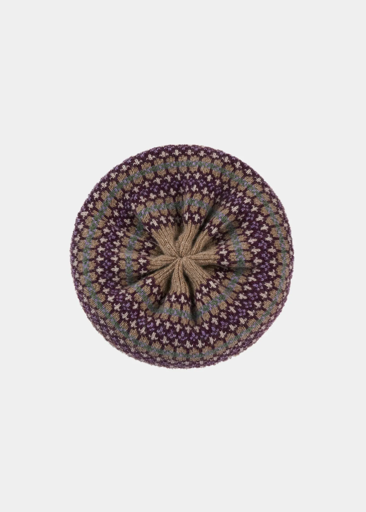 Imogen Ladies Knitted Wool Beret In Pecan sold by Alan Paine