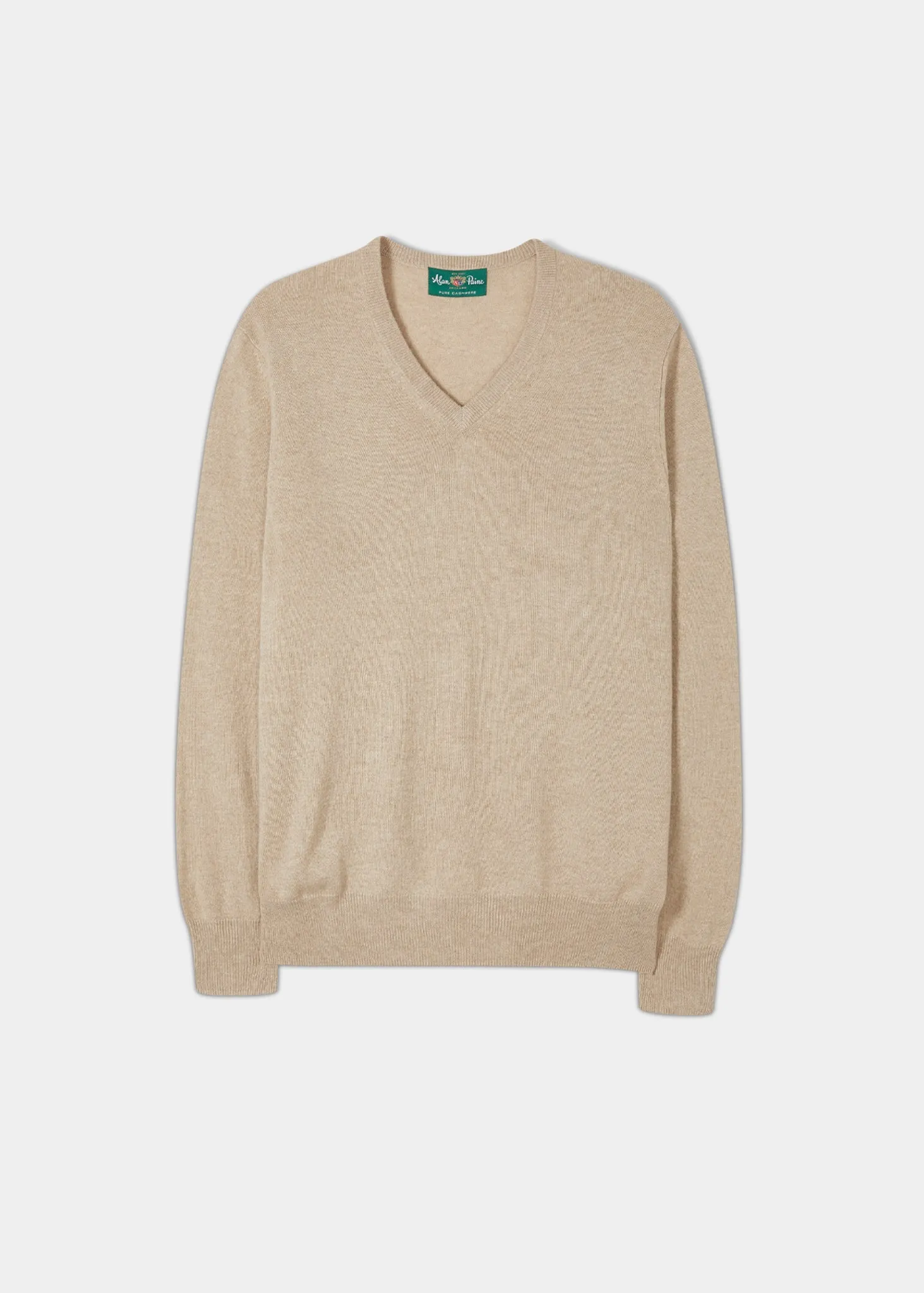 Haddington Cashmere Jumper in Linen - Regular Fit sold by Alan Paine