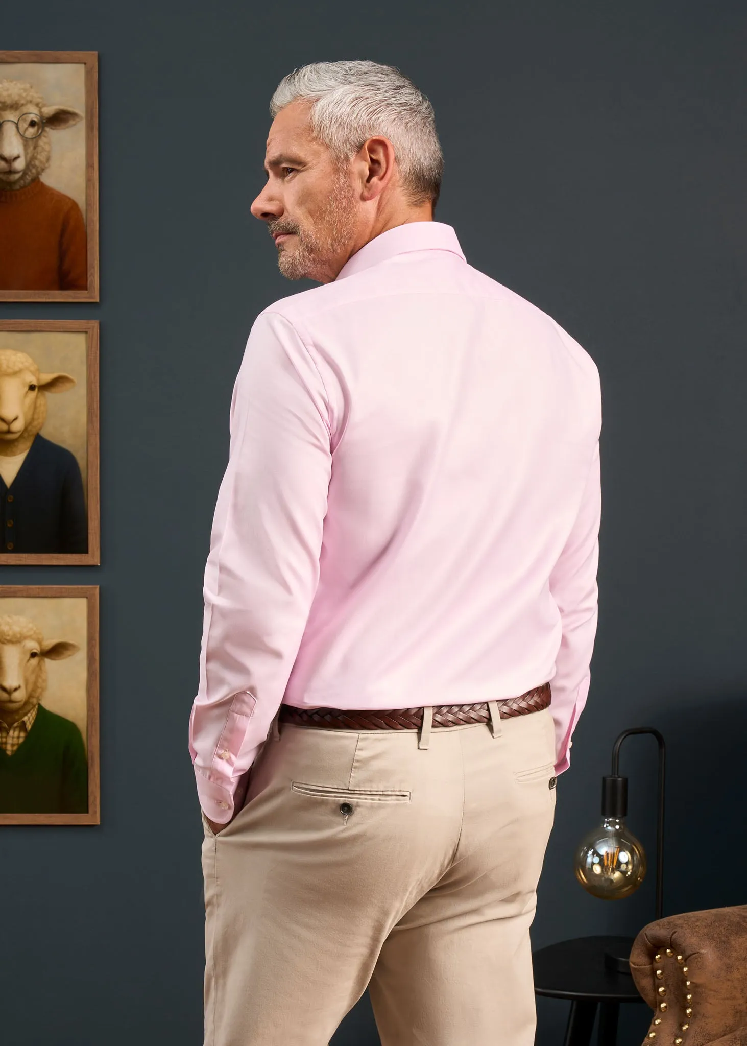 Men's Cotton Button Down Pink Shirt - Regular Fit sold by Alan Paine product image thumbnail 4