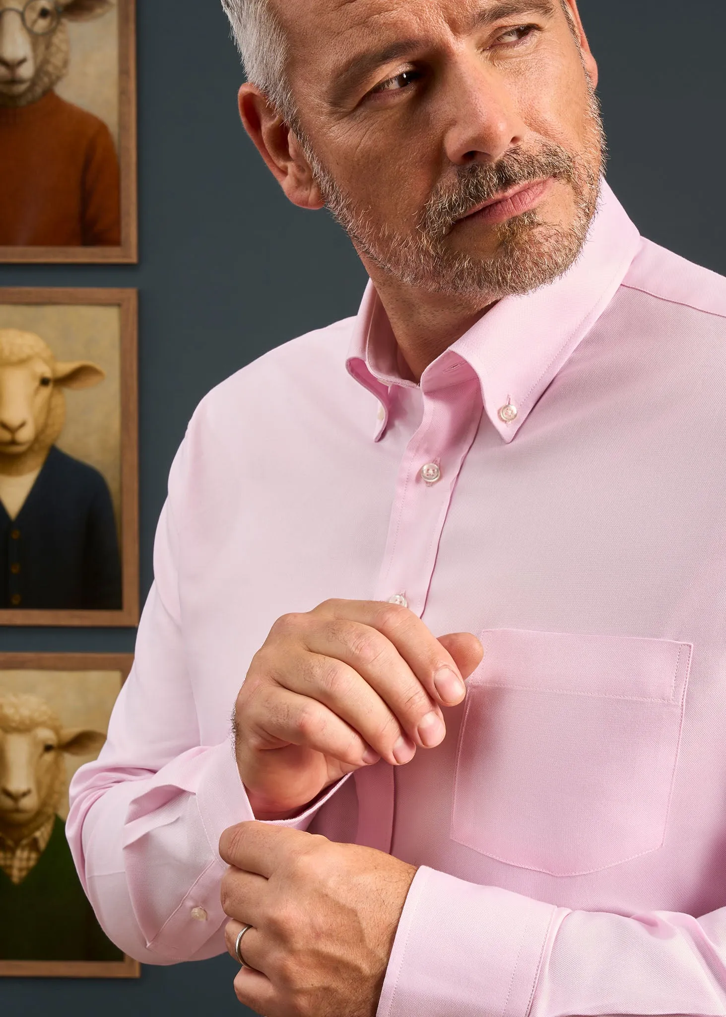 Men's Cotton Button Down Pink Shirt - Regular Fit sold by Alan Paine product image thumbnail 5