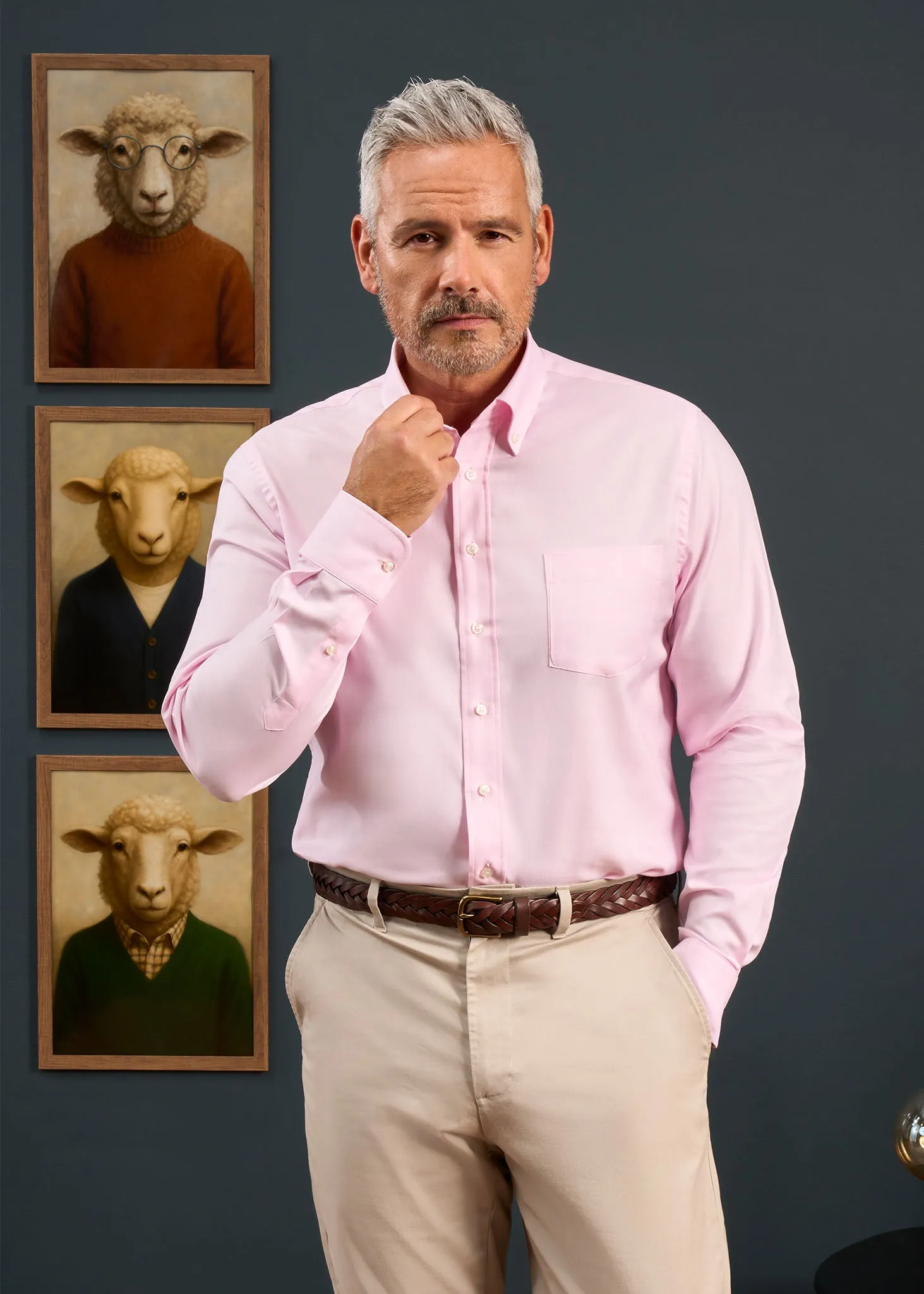 Men's Cotton Button Down Pink Shirt - Regular Fit sold by Alan Paine product image thumbnail 2